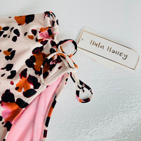 NWT HULA HONEY "Wild About You" LEOPARD Bikini Bottom HIGH WAIST TEEN GIRL XS - Picture 5 of 9